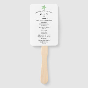Éventail Ventilateur du programme de mariage de plage avec 