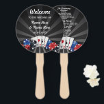 Éventail Ventilateur du programme de mariage des dés du Cas<br><div class="desc">Las Vegas Casino Dice Wedding Program - Design avant et arrière.</div>
