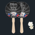 Éventail Ventilateur du programme de mariage des dés du Cas<br><div class="desc">Las Vegas Casino Dice Wedding Program - Design avant et arrière.</div>