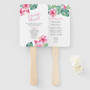 Éventail Ventilateur du programme de mariage des fleurs d'H