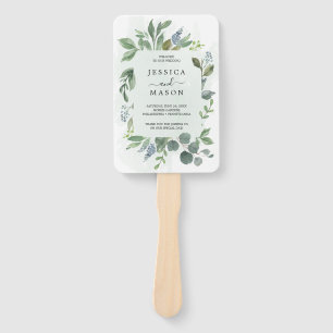 Éventail Ventilateur du programme de mariage Dusty Blue Euc