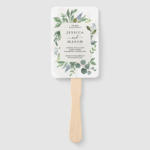 Éventail Ventilateur du programme de mariage Dusty Blue Euc