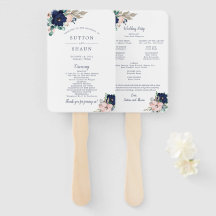 Ventilateur du programme de mariage en fleurs clas