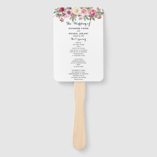 Éventail Ventilateur du programme de mariage floral