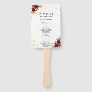Éventail Ventilateur du programme de mariage floral de Bour