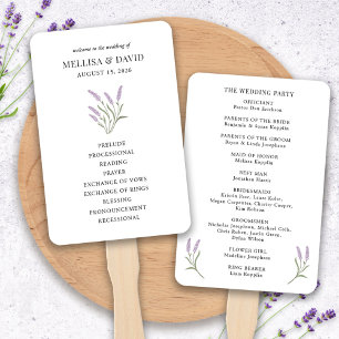 Éventail Ventilateur du programme de mariage floral Lavende