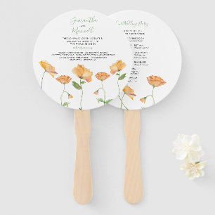 Éventail Ventilateur du programme de mariage floral orange