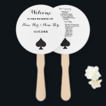 Éventail Ventilateur du programme de mariage Las Vegas Casi<br><div class="desc">Las Vegas Casino Spade Playing Card Wedding Program - Design avant et arrière.</div>