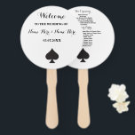 Éventail Ventilateur du programme de mariage Las Vegas Casi<br><div class="desc">Las Vegas Casino Spade Playing Card Wedding Program - Design avant et arrière.</div>