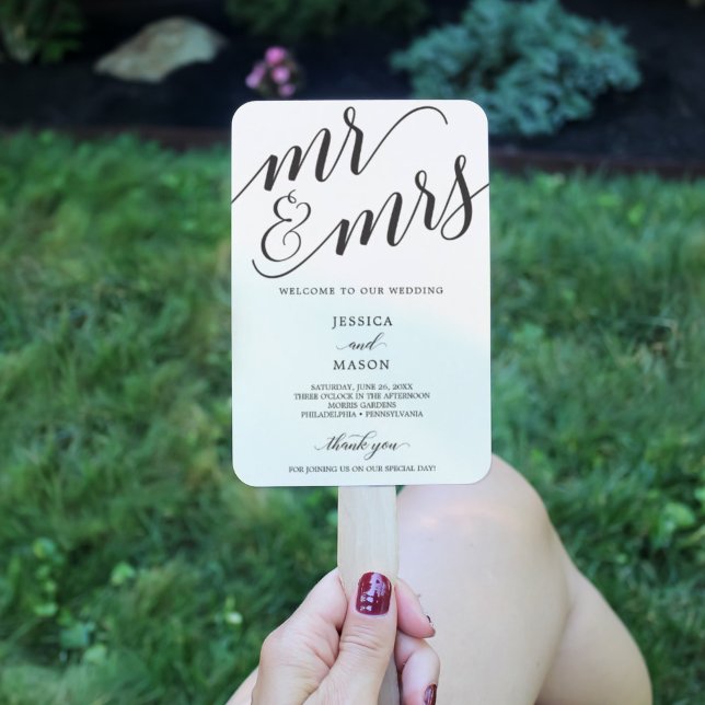 Éventail Ventilateur du programme de mariage M. et Mme Mari (Créateur téléchargé)