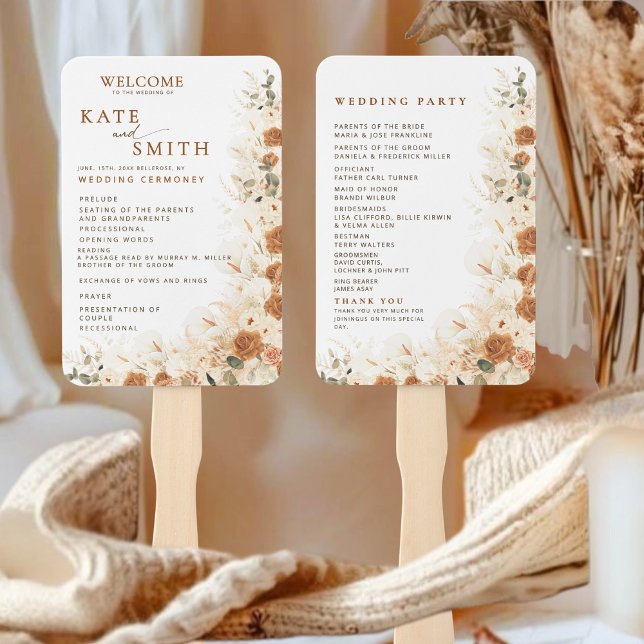 Éventail Ventilateur du programme de mariage | Main de céré (Créateur téléchargé)