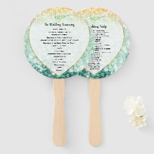 Éventail Ventilateur du Programme de mariage pour les feuil