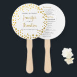 Éventail Ventilateur du programme de mariage rond Gold conf<br><div class="desc">Ventilateur du programme de mariage rond de confettis d'or. Pour plus de personnalisation,  cliquez sur le lien "customiser plus" et utilisez notre outil de conception pour modifier ce modèle.</div>