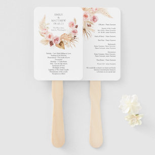 Éventail Ventilateur Mariage d'aquarelle en herbe Boho Flor