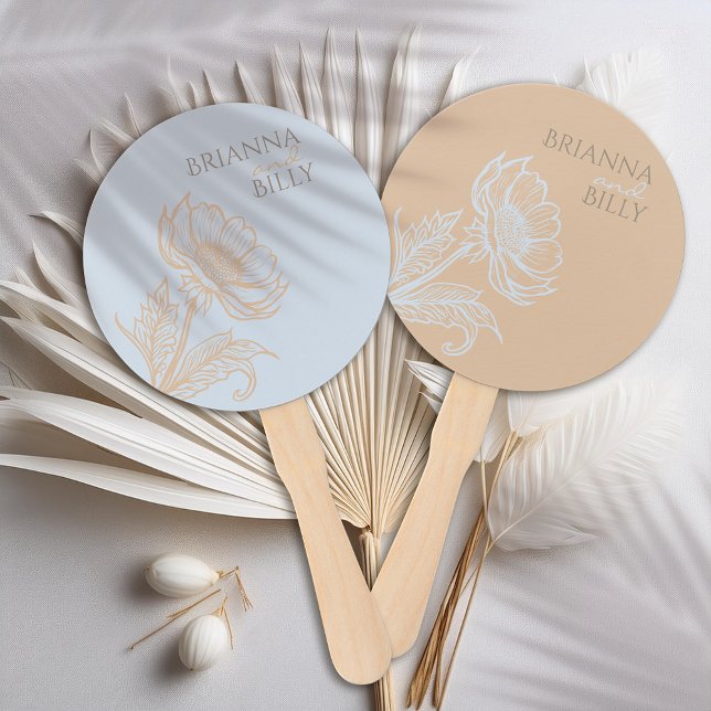 Éventail Ventilateur Mariage floral minimaliste (Créateur téléchargé)