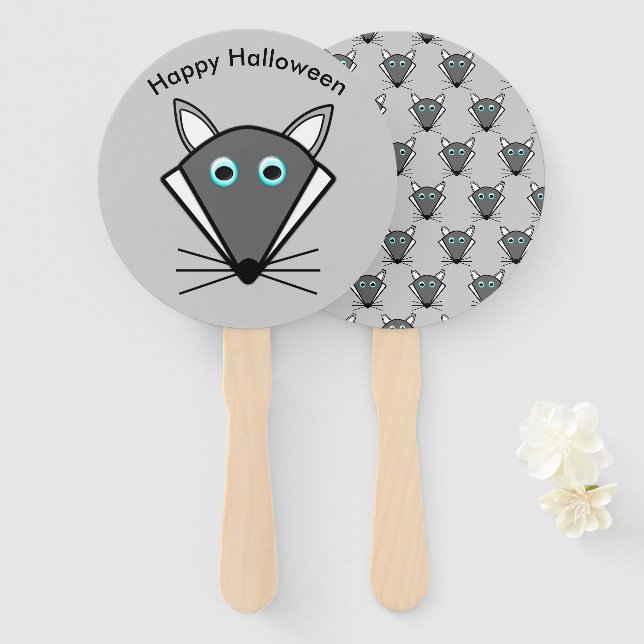 Éventail Ventilateur personnalisé Halloween Wolf (Devant et derrière)