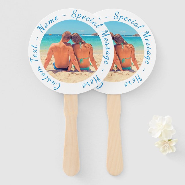 Éventail Ventilateur photo personnalisé avec vos photos et  (Devant et derrière)