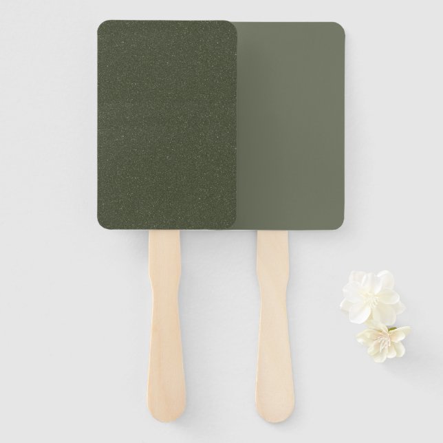 Éventail Ventilateurs à main en duo vert mousse sur mesure  (Devant et derrière)