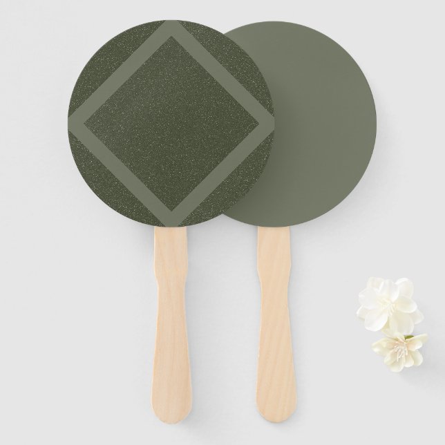 Éventail Ventilateurs de diamants verts Moss personnalisés  (Devant et derrière)
