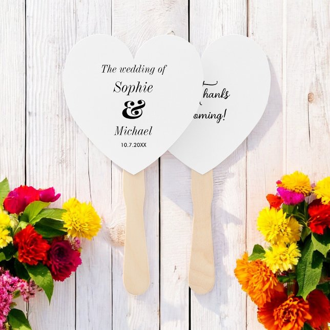 Éventail Ventilateurs de la cérémonie du noir blanc mariage (Créateur téléchargé)