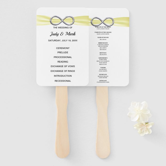 Éventail Ventilateurs du programme de mariage à l'infini ja (Devant et derrière)