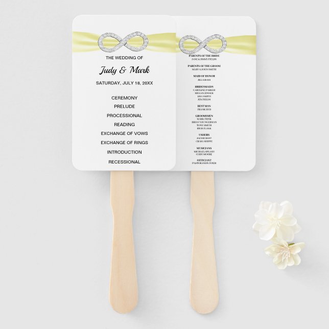 Éventail Ventilateurs du programme de mariage de l'infini d (Devant et derrière)