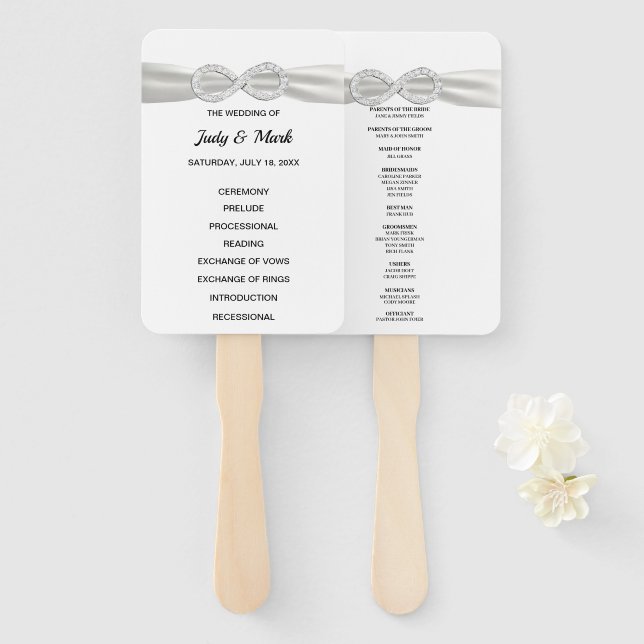 Éventail Ventilateurs du programme de mariage Diamond Infin (Devant et derrière)