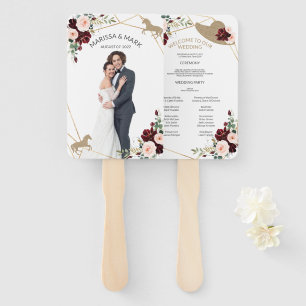 Éventail Ventilateurs du programme de mariage équestre avec