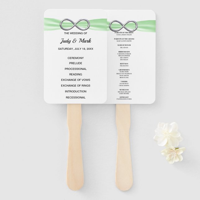 Éventail Ventilateurs du programme de mariage Green Infinit (Devant et derrière)