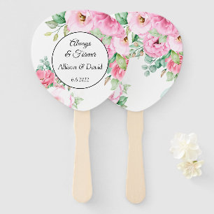 Éventail Ventilateurs mariages à pédales rose Floral