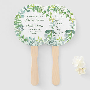 Éventail Verdure Foliage Wreath Programmes de mariage