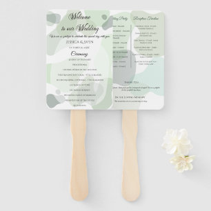 Éventail Vert organique Mariage Abstrait géométrique