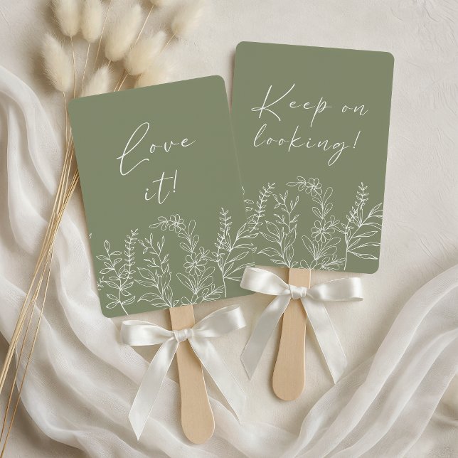 Éventail Vert sauge Boho Fleur Dis Oui à la Robe (Créateur téléchargé)