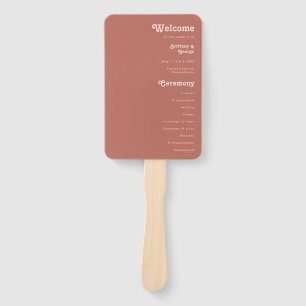 Éventail Vibes rétro simples Vieux programme de mariage R