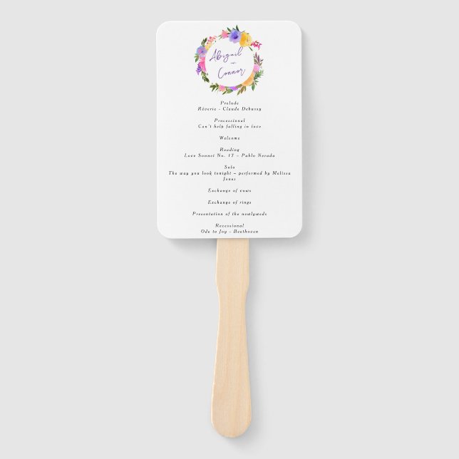 Éventail Vibrant Décontracté Magenta Violet Jaune Programme (Devant)