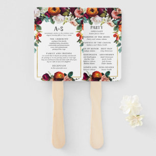 Éventail Vin vintage, Blush & Burange Orange Floral Program