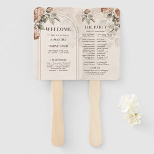 Éventail Vintage aquarelle rouille terracotta programme ros