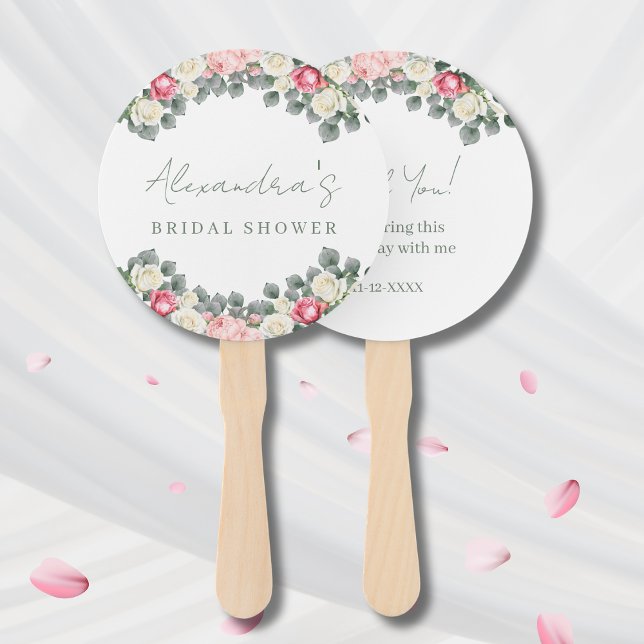 Éventail Vintage Garden Rose Fête des mariées Merci (Créateur téléchargé)