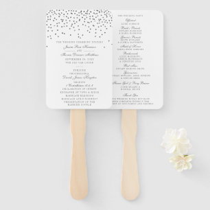 Éventail Vintage Glam Silver Confetti Programme de mariage