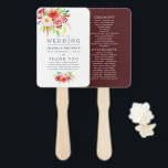 Éventail Vintage Rustic Charm Floral Wedding Programme<br><div class="desc">Fleurs d'aquarelle de style vintage ventilateurs programme de mariage avec des teintes de bordeaux,  de rougeur et de vert sauge conçus pour être rapidement et facilement customisé à vos spécificités de l'événement.</div>