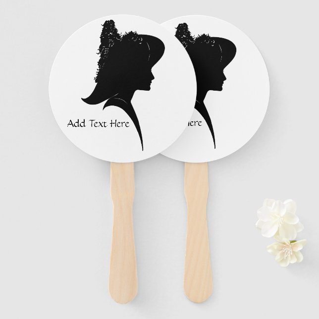 Éventail Vintage Silhouette femme en Casquette personnel (Devant et derrière)
