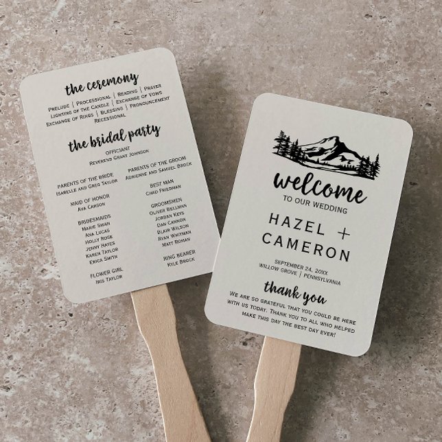 Éventail Vintage Wilderness Wedding Programme (Créateur téléchargé)