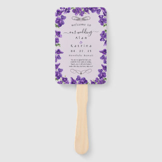 Éventail Violettes Violet profond Ensemble d'Éventails