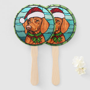 Éventail Vizsla Vitraux de Noël