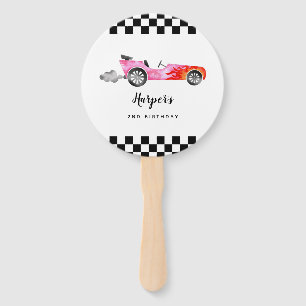 Éventail Voiture Rose Fille Anniversaire Fête Photo Fan à