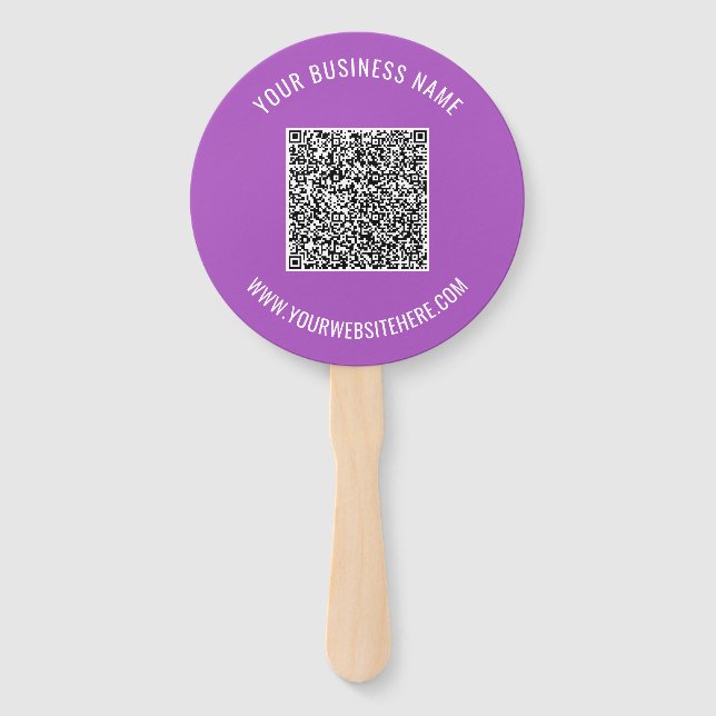 Éventail Votre code QR et le ventilateur de texte personnal (Dos)
