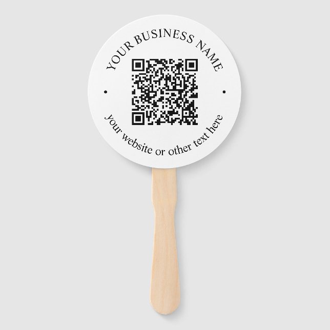Éventail Votre code QR téléchargé plus texte circulaire mod (Devant)