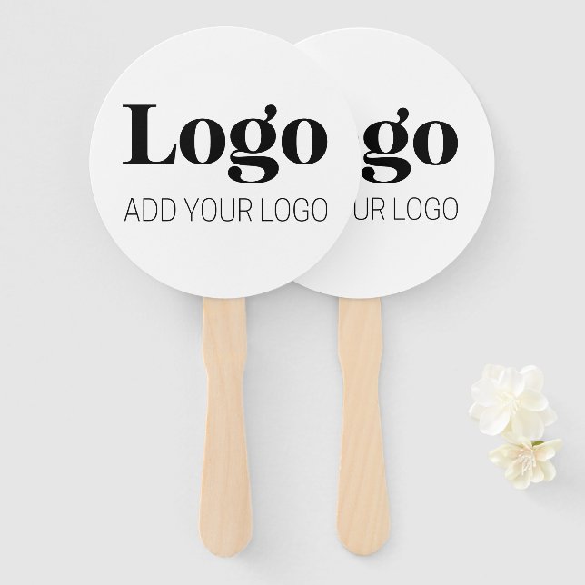 Éventail Votre Logo | Entreprise Moderne de Promotion (Devant et derrière)