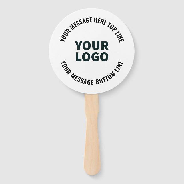 Éventail Votre logo ou image | Texte éditable gras (Devant)