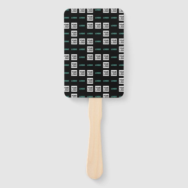 Éventail Votre logo ou image | Zig Zag Motif avec deux imag (Devant)